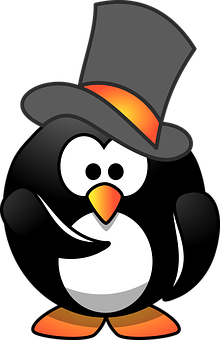 Cartoon Penguinin Top Hat