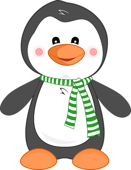 Cartoon Penguinwith Scarf