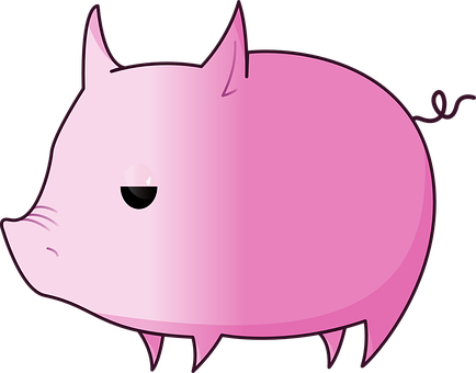 Cartoon Pig Side View