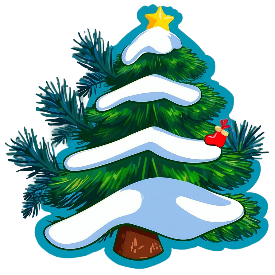 Cartoon Pine Tree Christmas Png 06132024