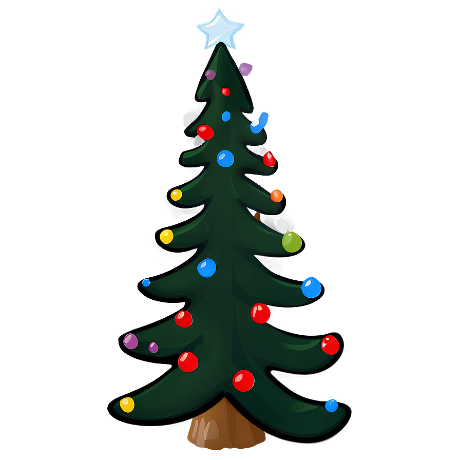 Cartoon Pine Tree Christmas Png Wxb11