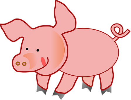 Cartoon Pink Pig Illustration