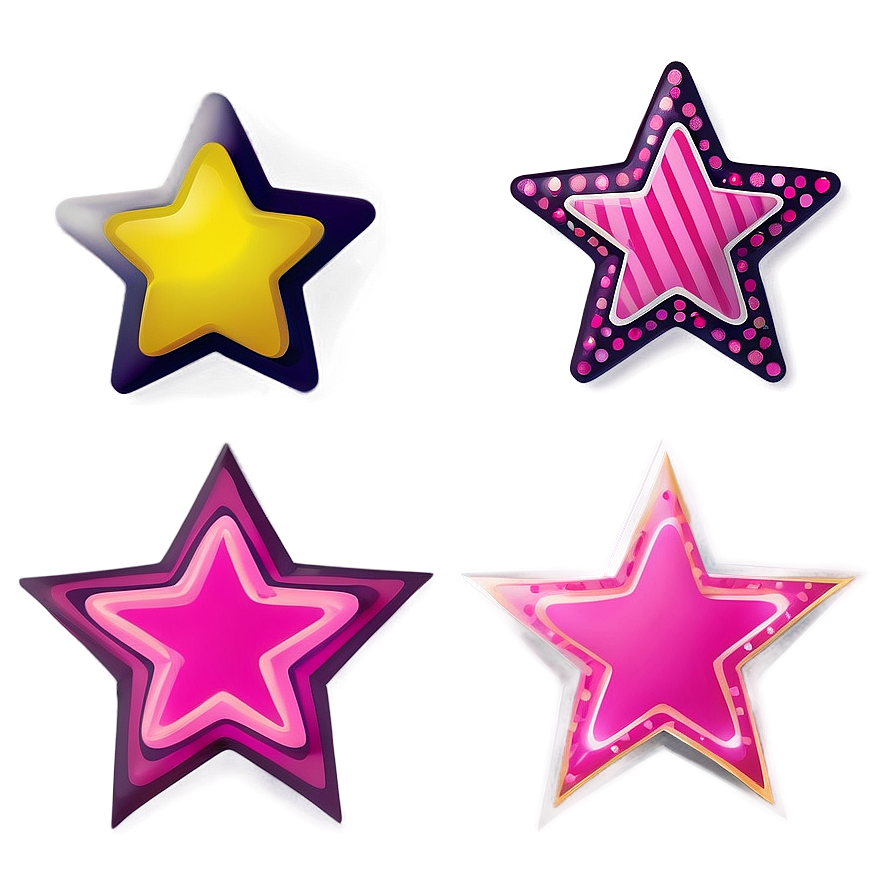 Cartoon Pink Stars Png Fne