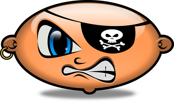 Cartoon Pirate Face Graphic