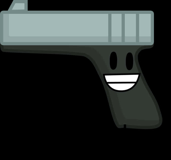 Cartoon Pistol Smiling Face