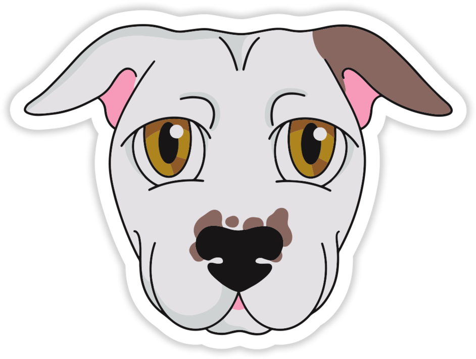 Cartoon Pitbull Face Illustration