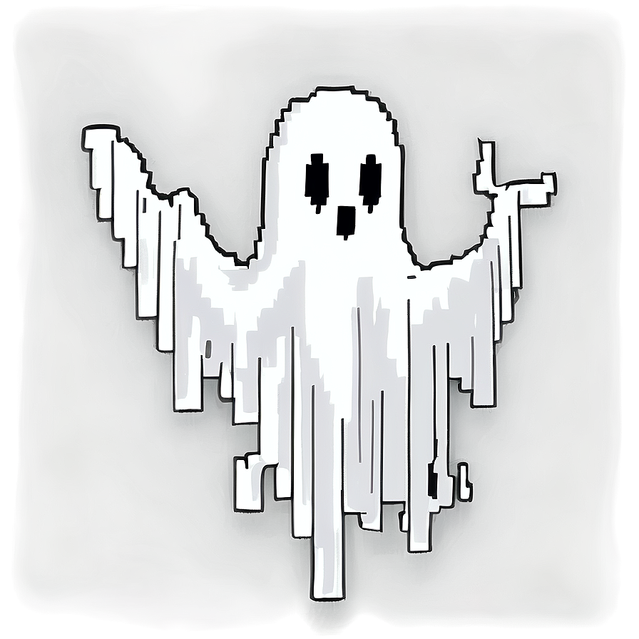 Cartoon Pixelated Ghost Png Mpq18