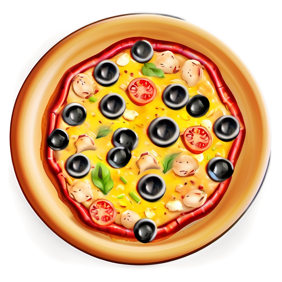 Cartoon Pizza On Plate Png Dyg