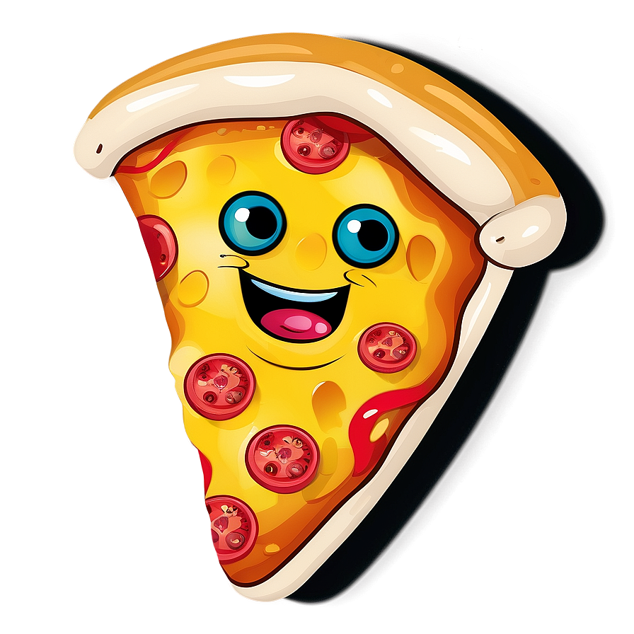 Cartoon Pizza With Face Png Qbu