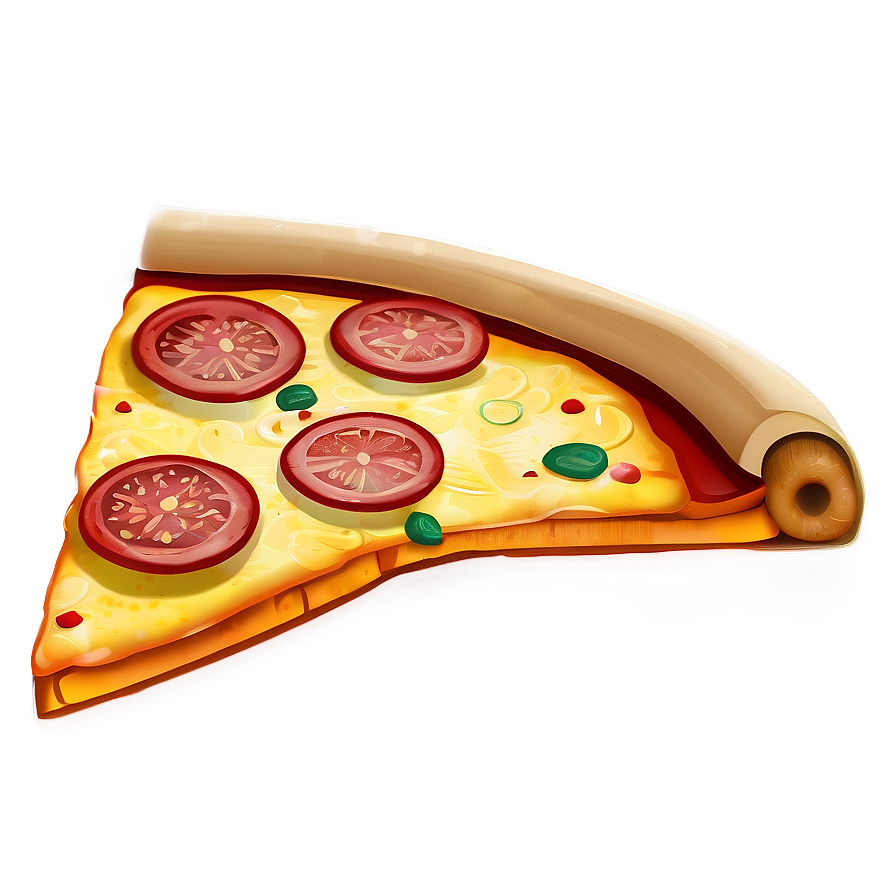 Cartoon Pizza With Pepperoni Png Itv72