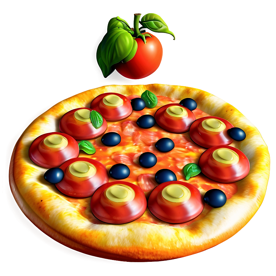 Cartoon Pizza With Tomato Png Ygx3