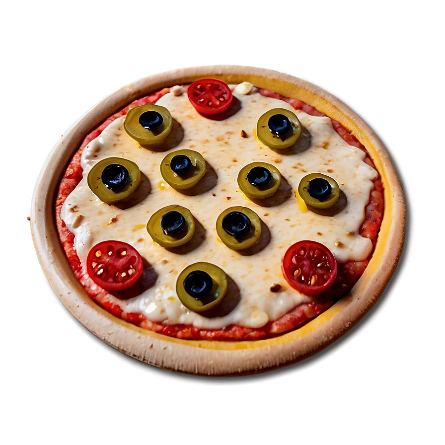 Cartoon Pizza With Toppings Png Bxf