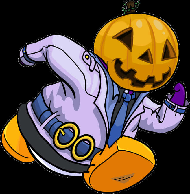 Cartoon Pumpkin Head Character