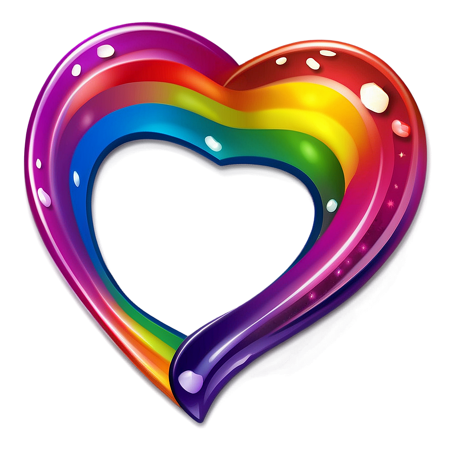 Cartoon Rainbow Heart Png Tkc