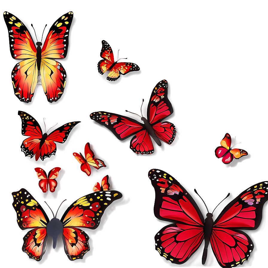 Cartoon Red Butterfly Png 06122024