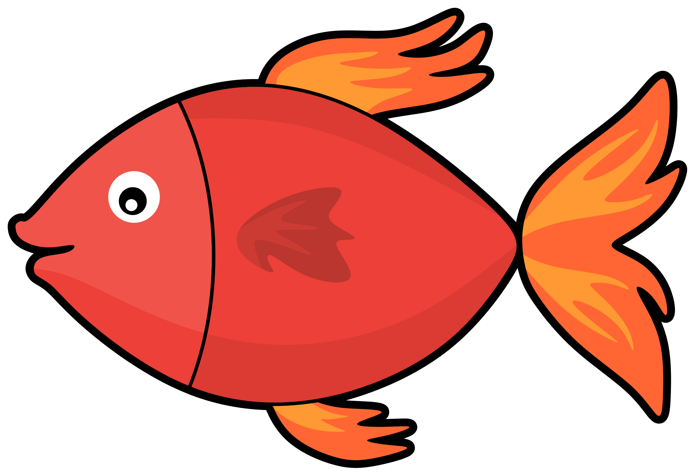 Cartoon Red Fish Illustration