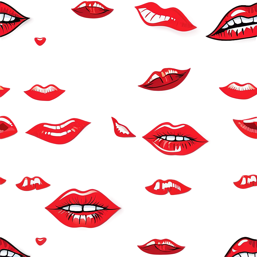 Cartoon Red Lips Png 06112024