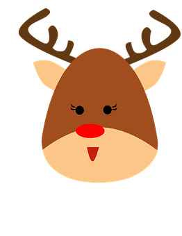 Cartoon Reindeer Face Graphic