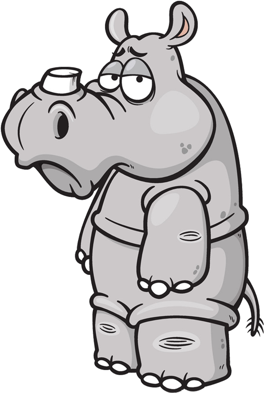 Cartoon Rhinoceros Standing