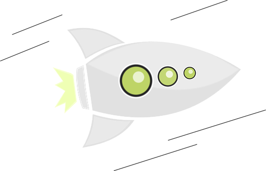 Cartoon Rocket Black Background