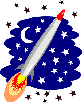 Cartoon Rocket In Space