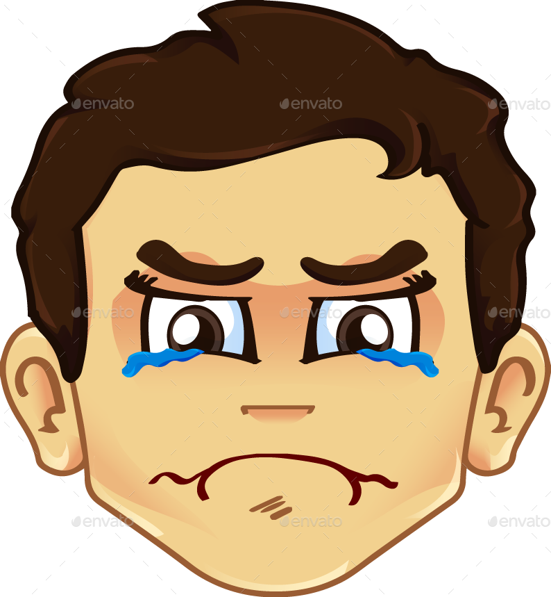 Cartoon Sad Boy Crying Face