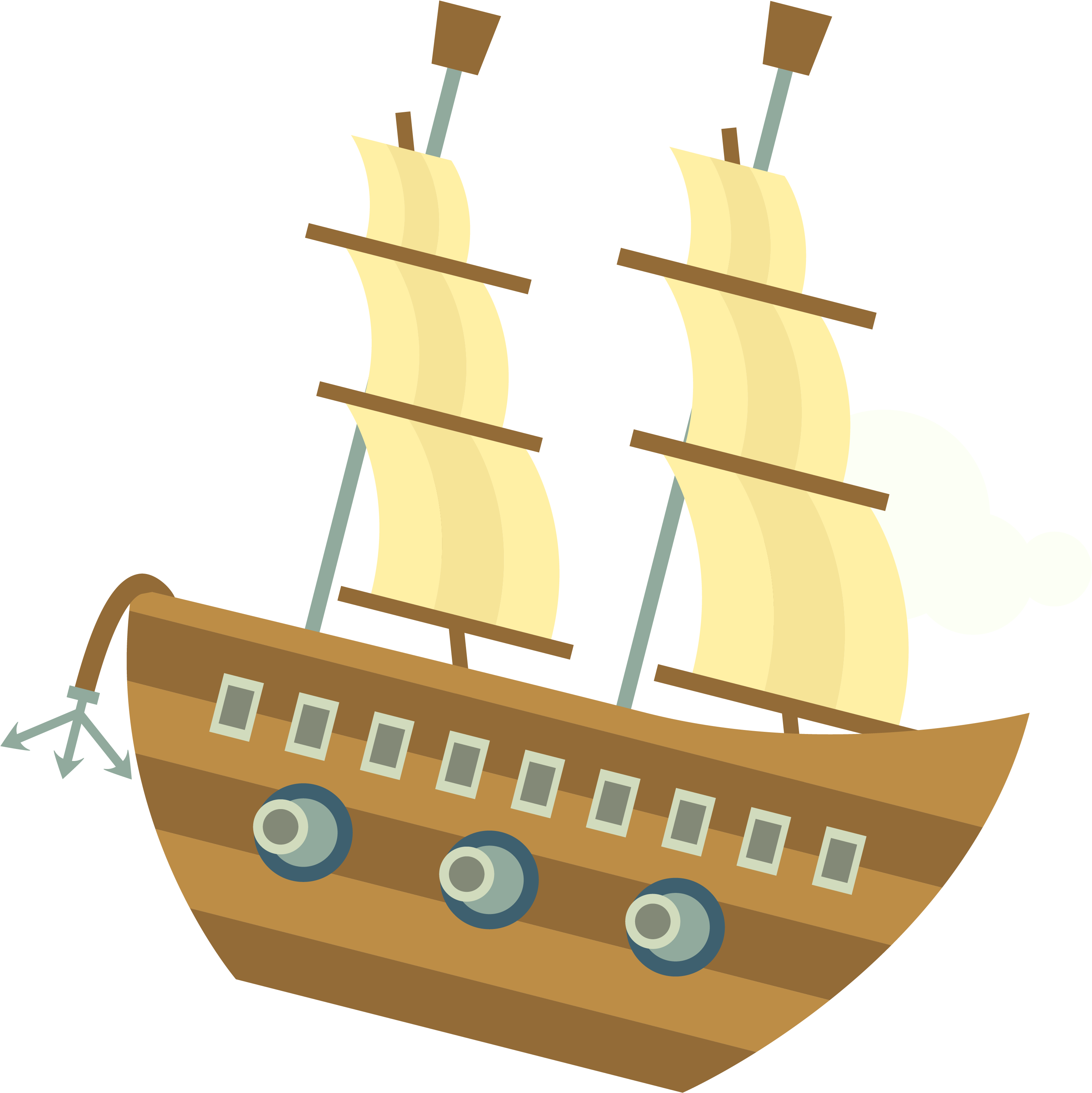 Cartoon Sailing Ship Vector