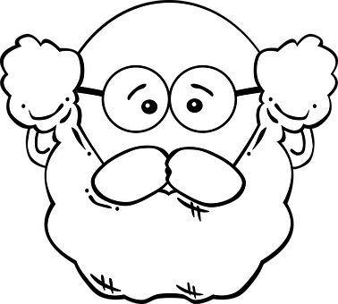 Cartoon Santa Claus Face Outline