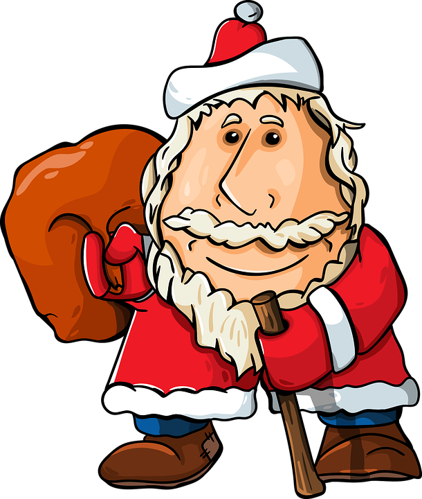 Cartoon Santa Clauswith Sack