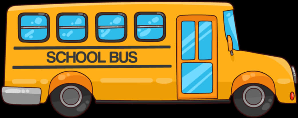 Cartoon School Bus Side View