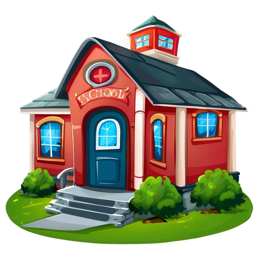 Cartoon School House Png 05212024