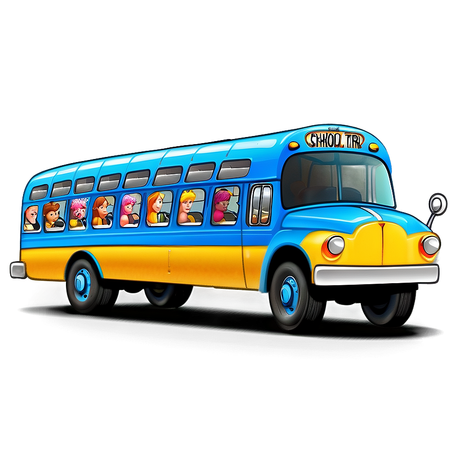 Cartoon School Trip Bus Png 06272024