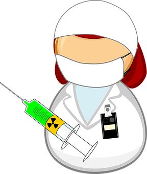 Cartoon Scientist With Syringes