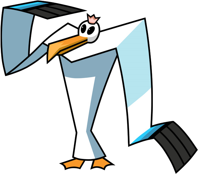 Cartoon Seagull Stylized Graphic