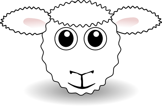 Cartoon Sheep Head Graphic