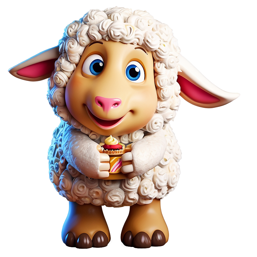 Cartoon Sheep With Cake Png Tlm