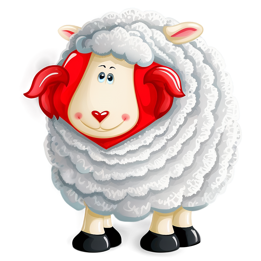 Cartoon Sheep With Heart Png Eqa84