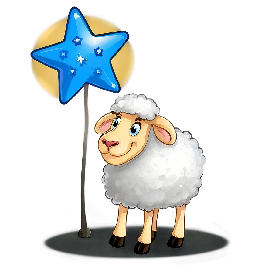 Cartoon Sheep With Star Png Iyb