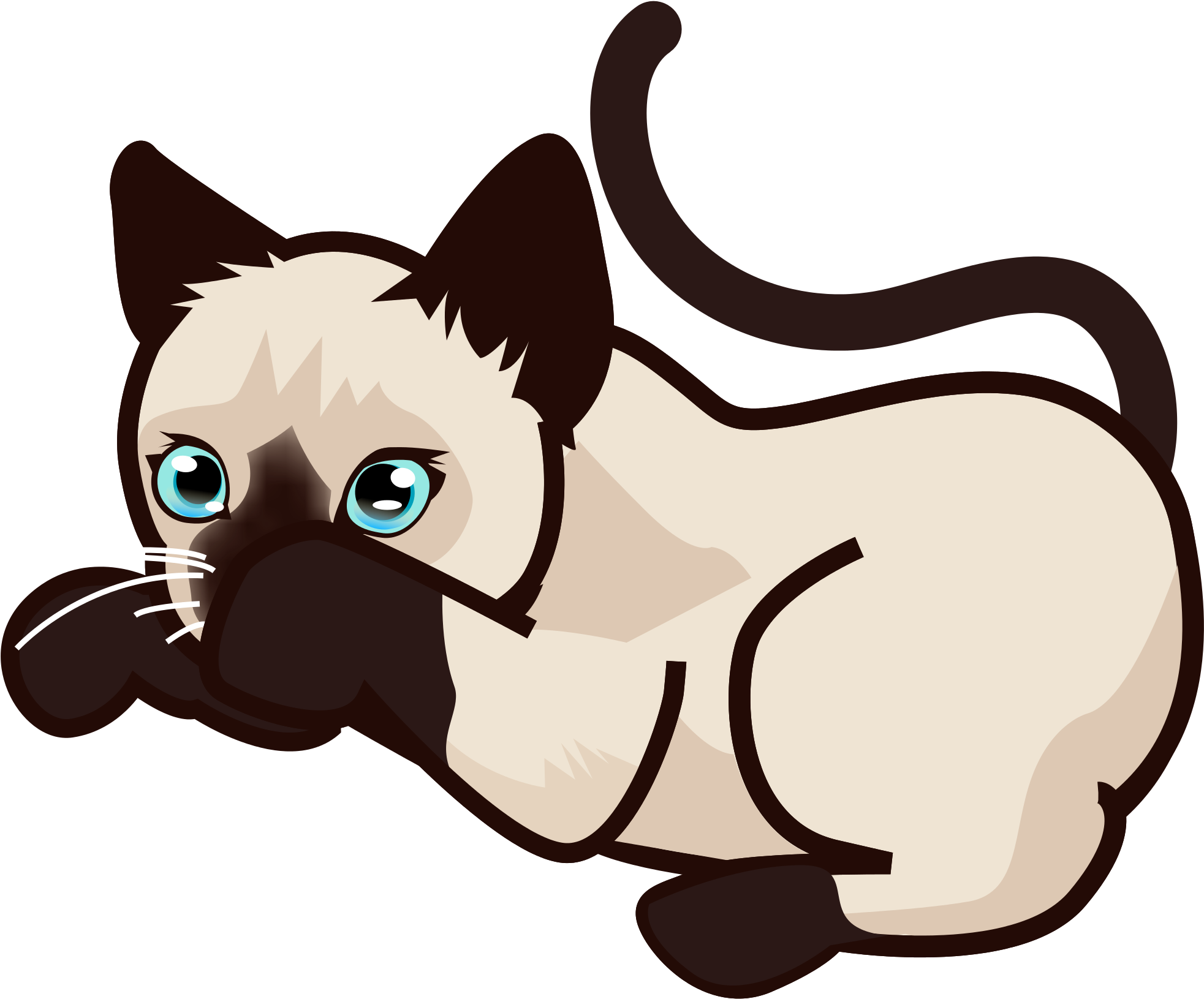 Cartoon Siamese Cat Illustration