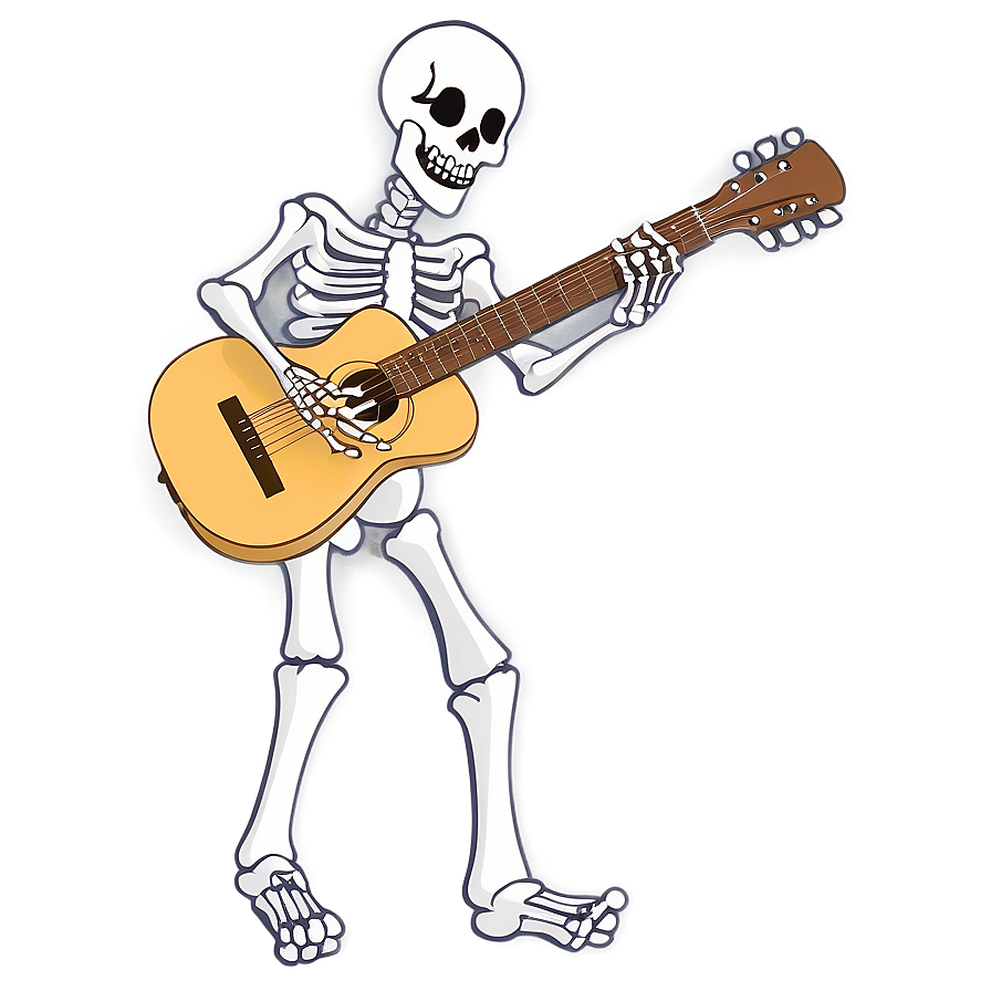 Cartoon Skeleton Playing Guitar Png 26