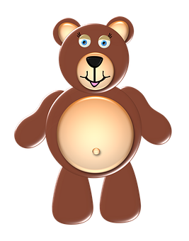 Cartoon Smiling Brown Bear