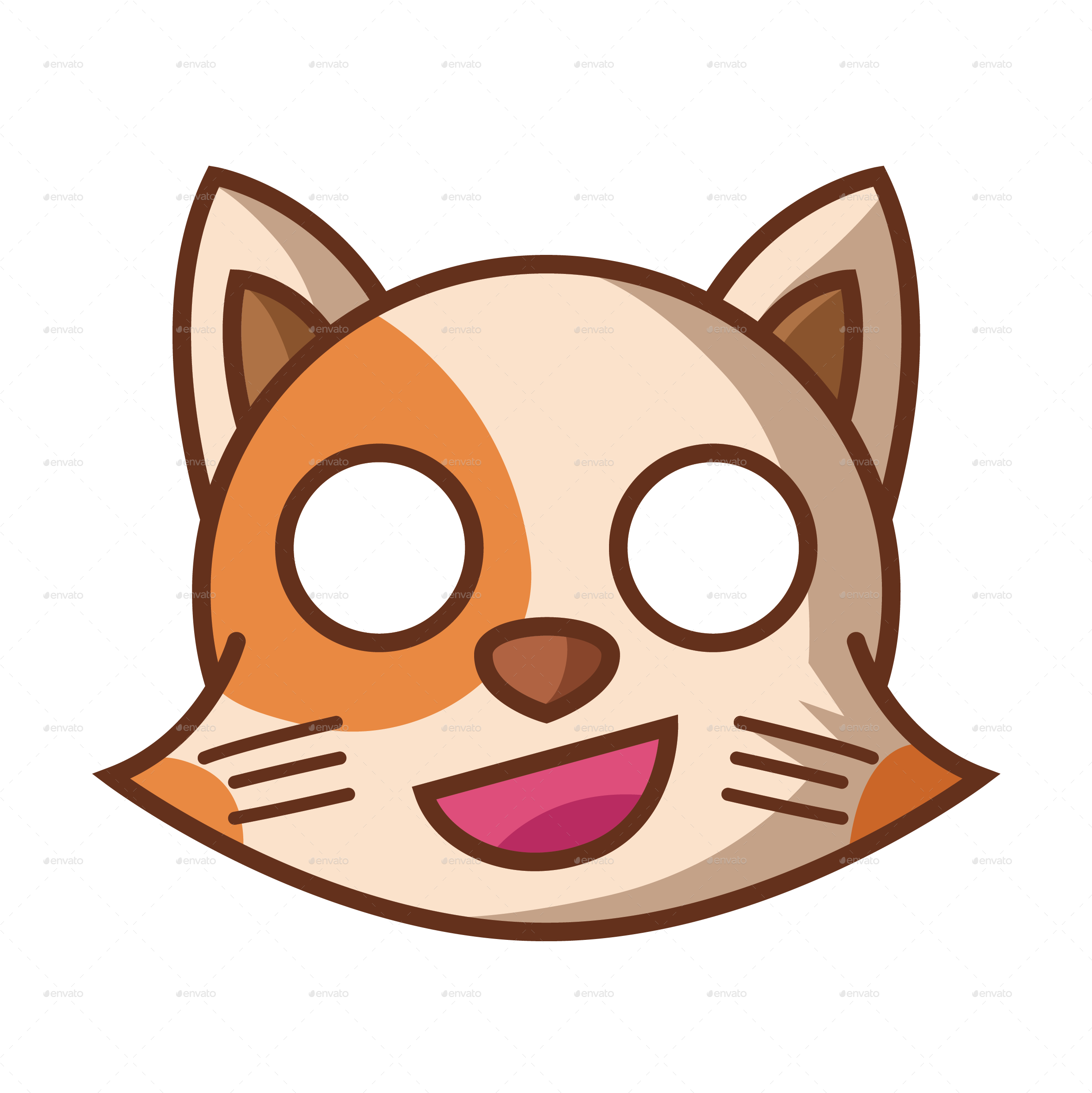 Cartoon Smiling Cat Graphic