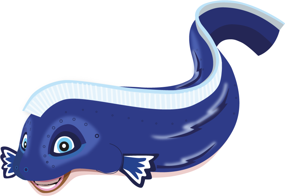 Cartoon Smiling Eel Illustration