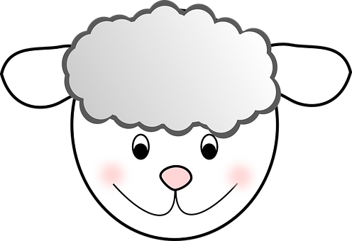 Cartoon Smiling Lamb Illustration