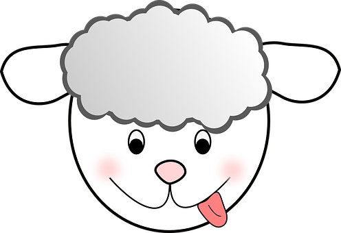 Cartoon Smiling Lamb