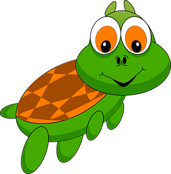 Cartoon Smiling Turtle Graphic