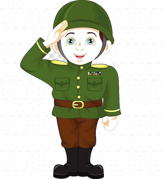 Cartoon Soldier Saluting