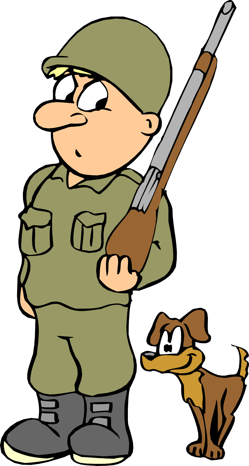 Cartoon Soldierand Dog