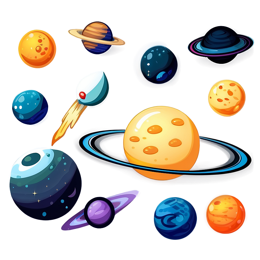 Cartoon Space Elements Png Wvp