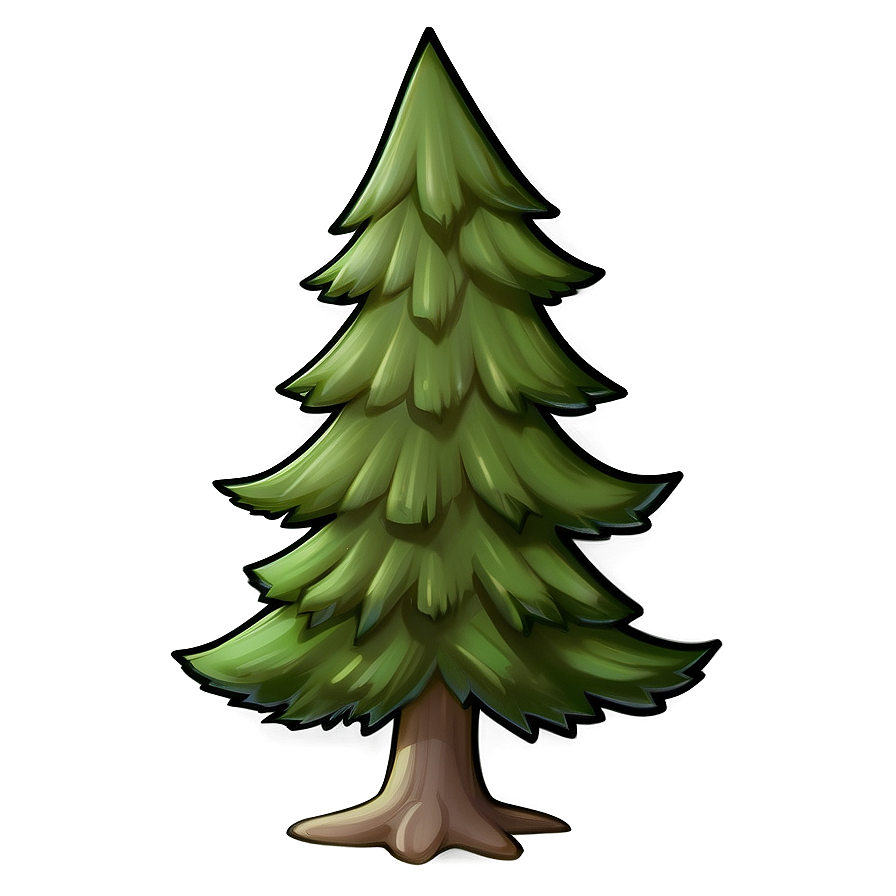 Cartoon Spruce Tree Character Png Cjo57